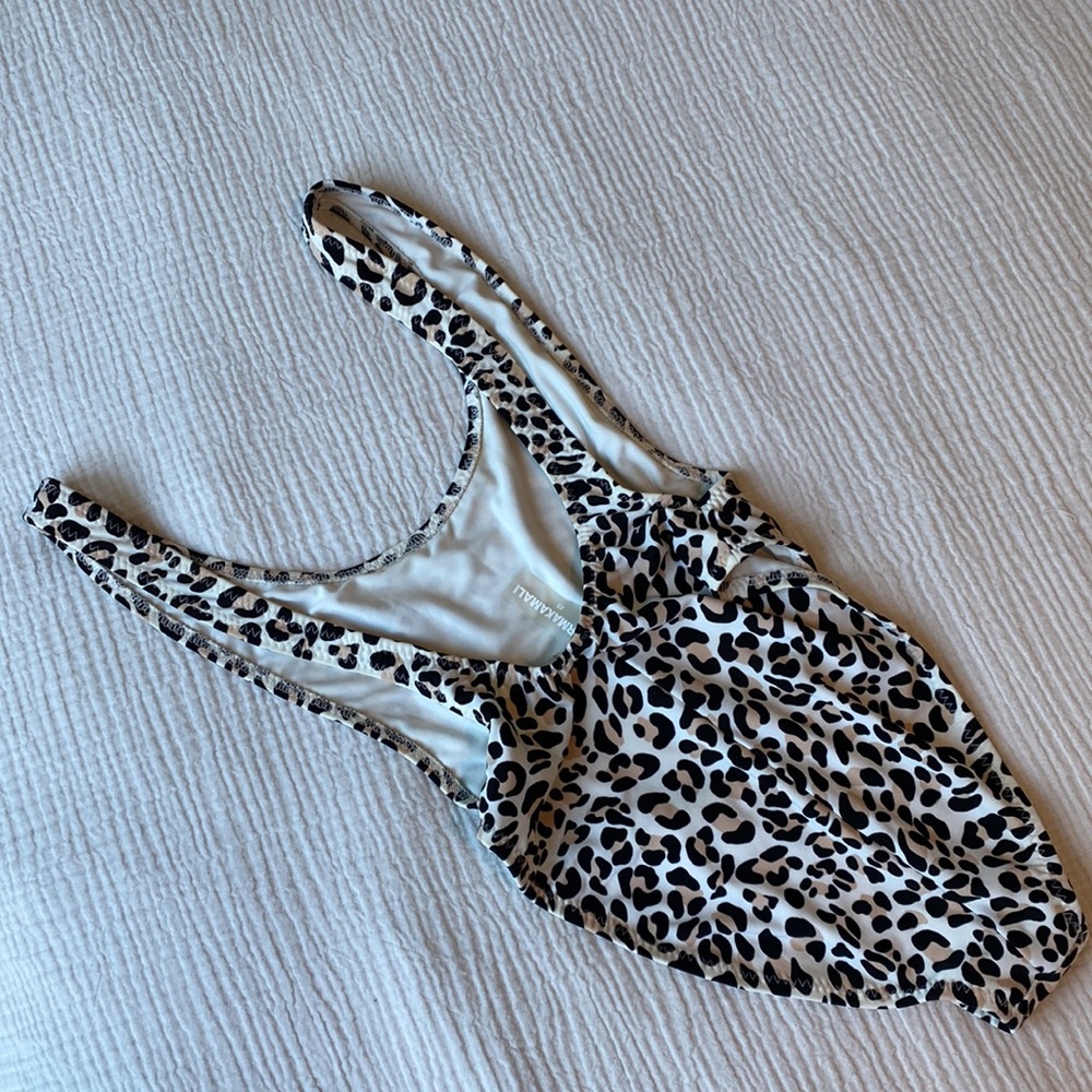Norma Kamali Marissa One Piece in Baby Leopard - Picture 6 of 8